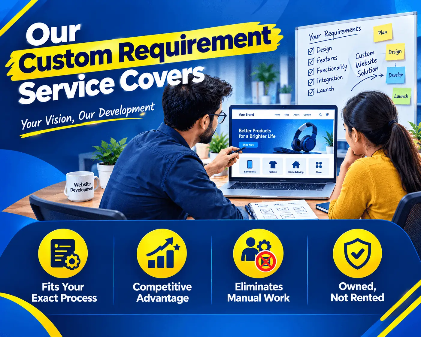 Illustration representing Website Maintenance & Support by Brand Sky Technologies